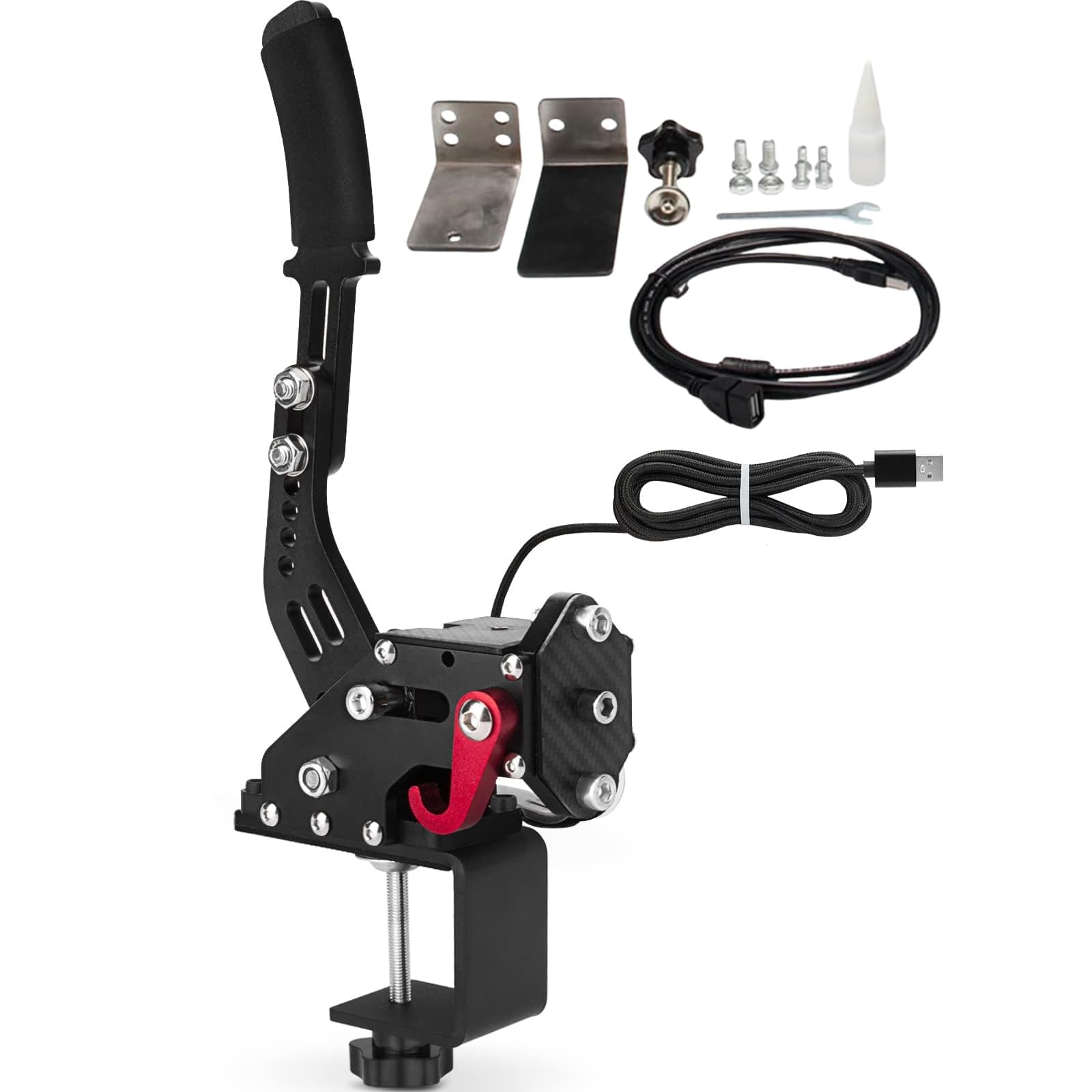 YueStar 64 Bit USB Drive-free Hand-Brake Simulate Linear Racing Game Handbrake Only Suitable for PC Wins System Plug and Use