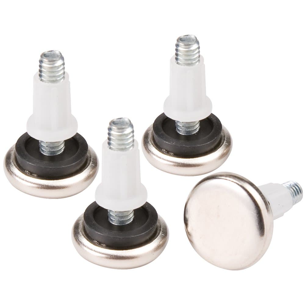 SoftTouch SoftTouch Screw In Leveling Glides- Protect Floors From Scratches With Heavy Duty Threaded Adjustable Furniture Feet (4 Pack), Silver, 7/8"