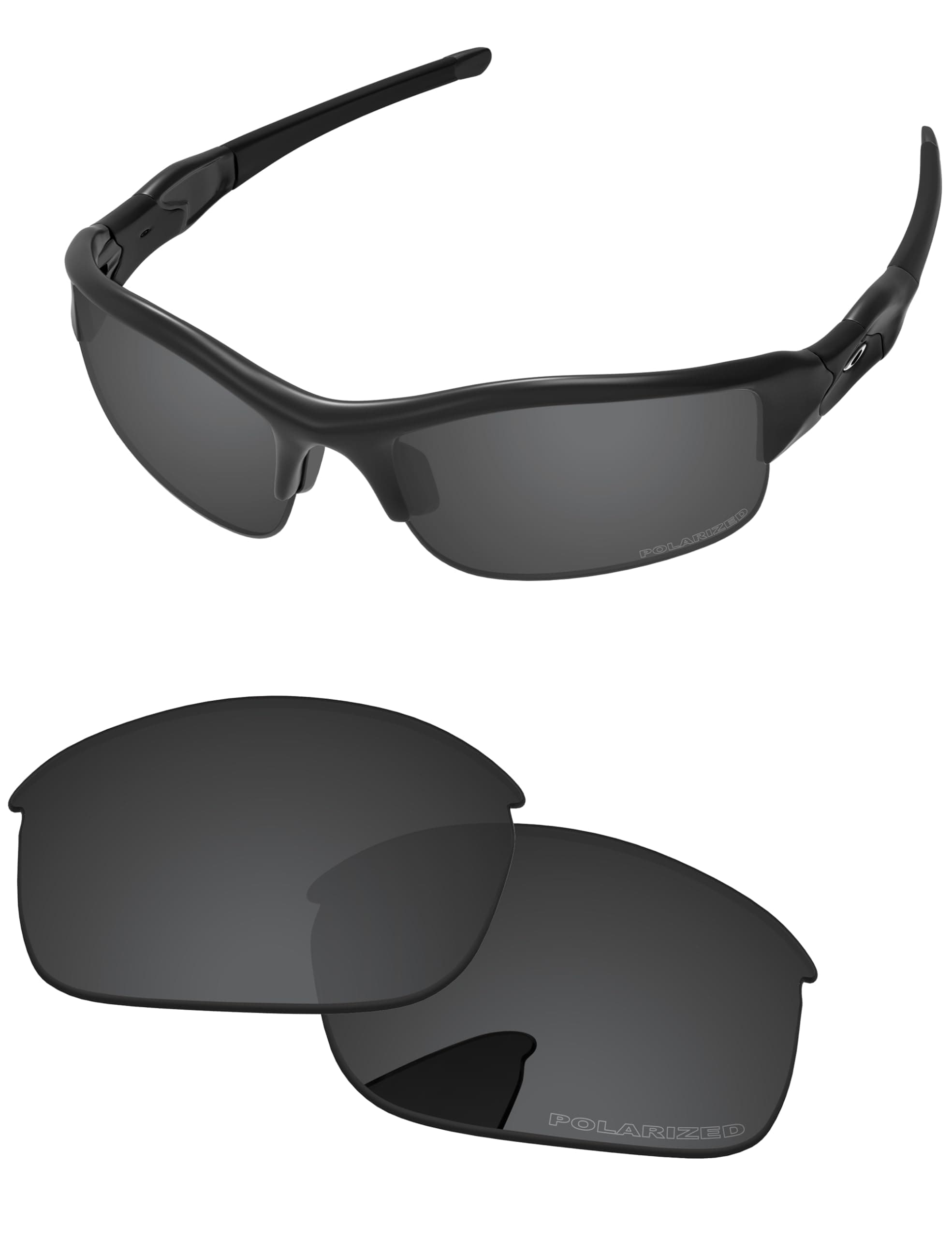 Lenses Replacement for Oakley Flak Jacket Black Grey - Polarized