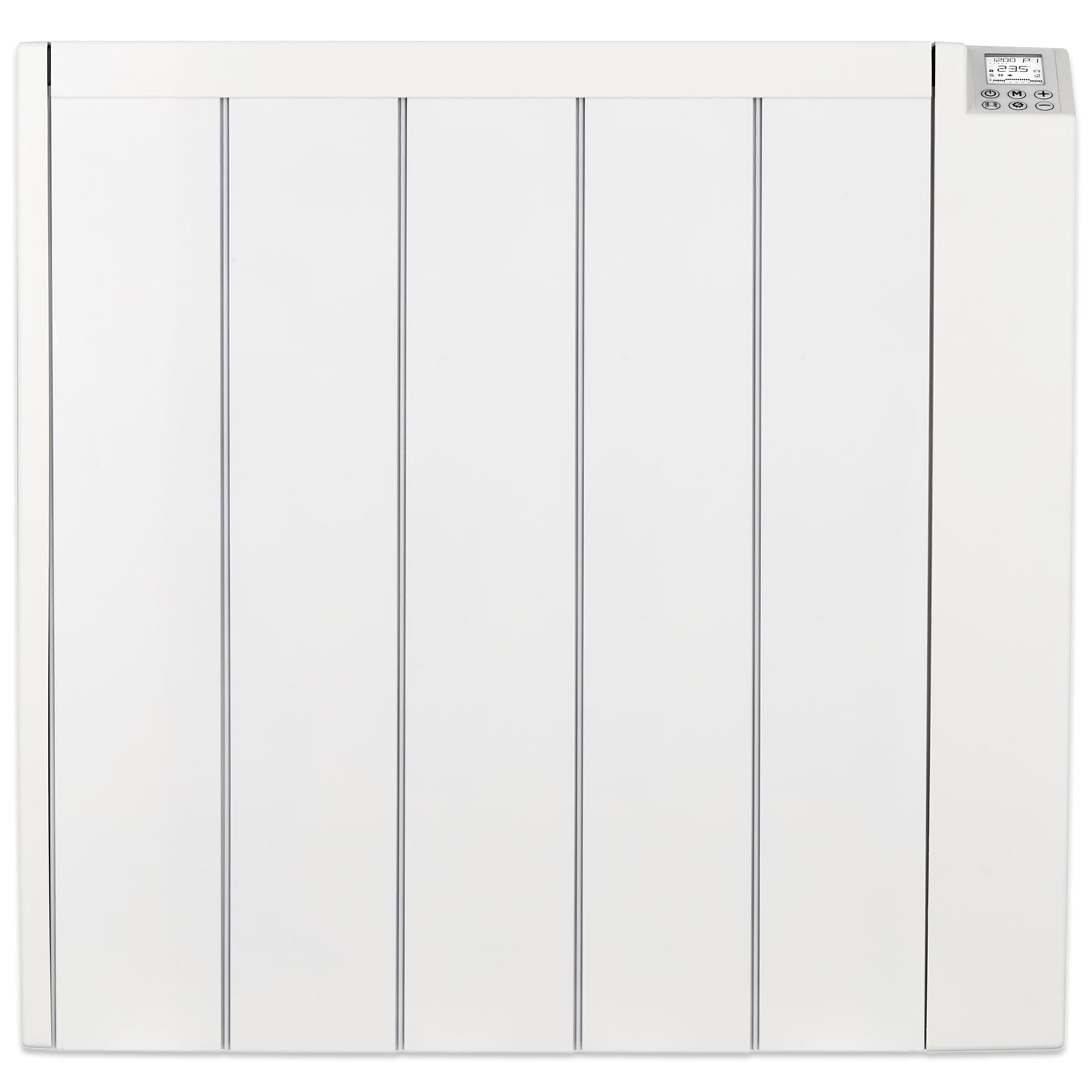 MYLEK Ceramic Panel Heater Radiator Electric with Programmable Digital Timer 1500w - Aluminium Wall Mounted Freestanding Slim White, IP24 Splashproof, LOT 20 Eco Design Energy Efficient (1500W)