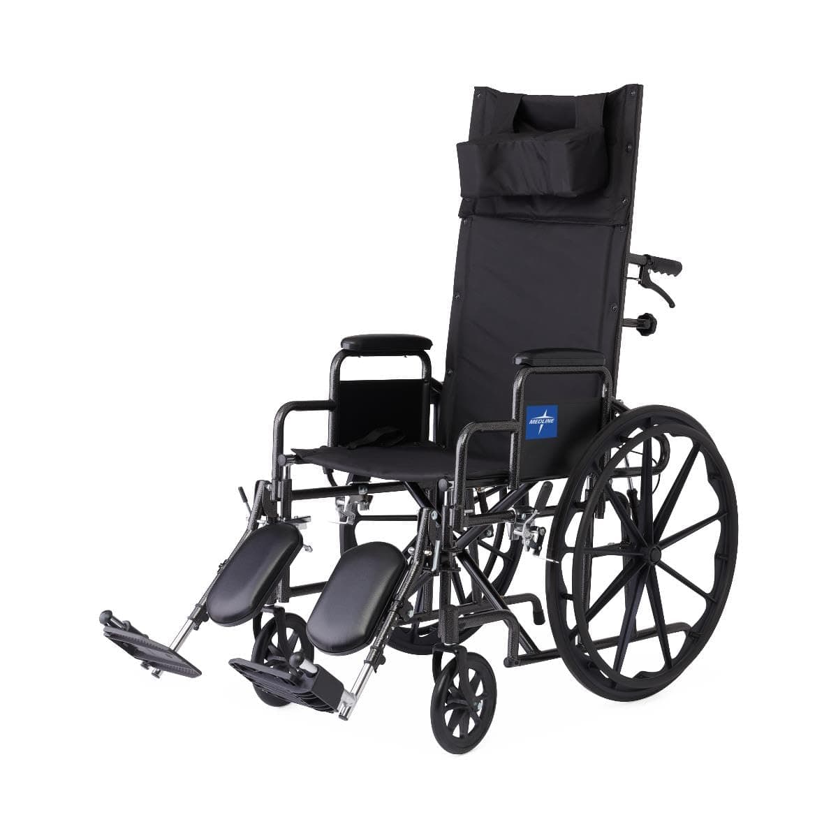 Reclining Wheelchair, Desk-Length Arms and Elevating Leg Rests, 16" x 18" Seat (W x D)