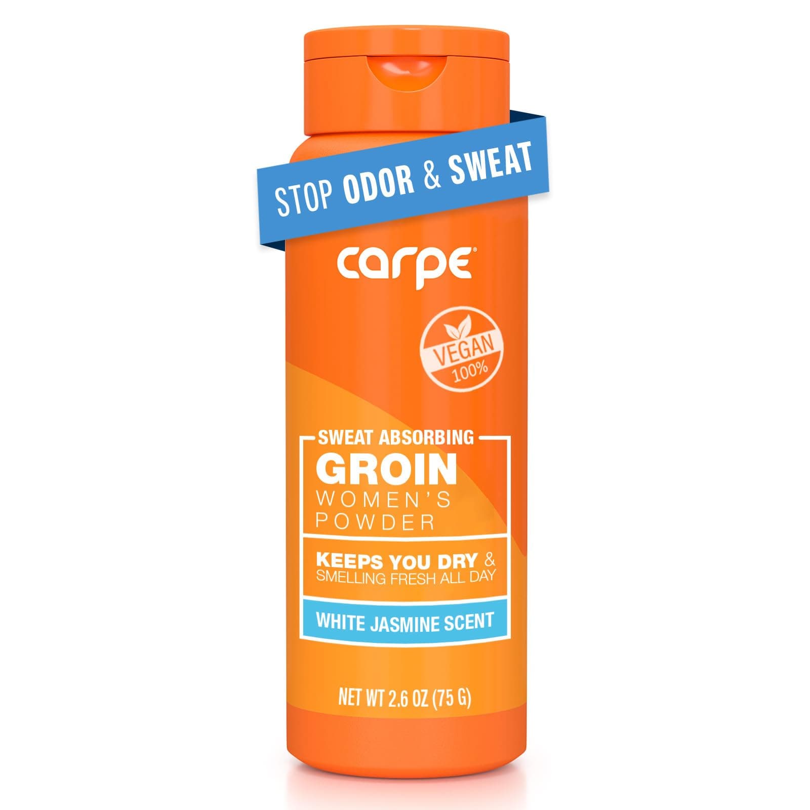 Carpe No-Sweat Groin Powder (For Women)Â - Designed for Maximum Sweat Absorption - Mess and Friction Free, Stop Chafing