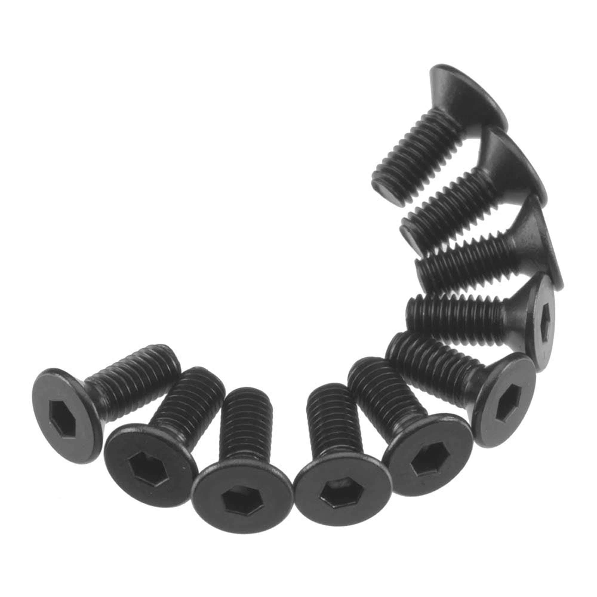 Axial AXA144 Hex Flat Head Screws (10-Piece), 3x8mm, Black