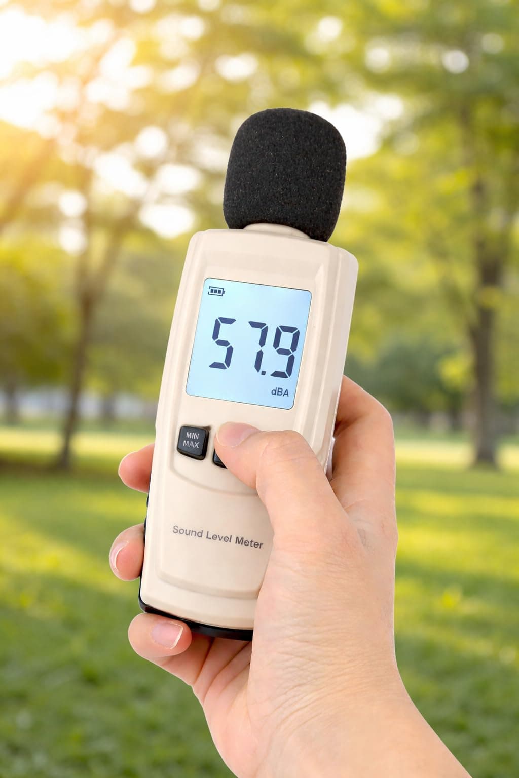 Digital Sound Decibel Meter Sound Level Reader with Measuring Range of 30-130dB - Accuracy Within +/-1.5dBA, Large Backlit LCD Display Noise Detection with Traceability Calibration Certificate