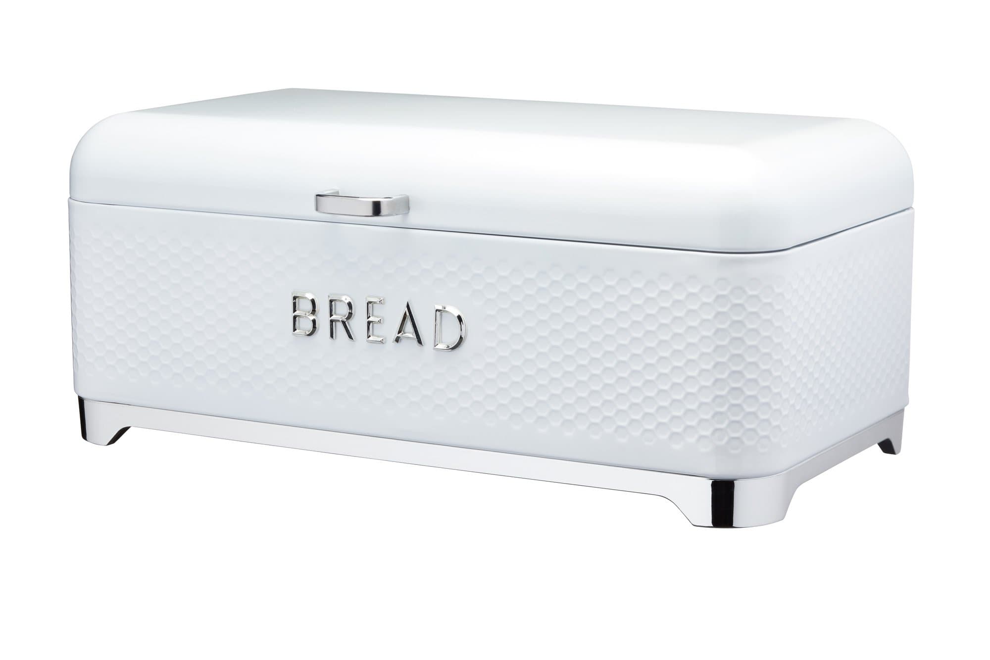 LOVELLO LOVBBWHT Textured Bread Bin, 42 x 22 x 18 cm, White