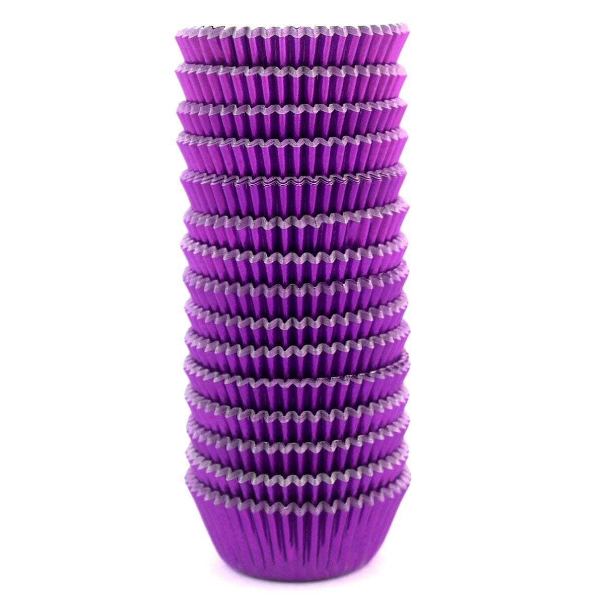 Eoonfirst Mini Foil Cupcake Liners Muffin Paper Baking Cups 300 Pcs (Dark Purple)