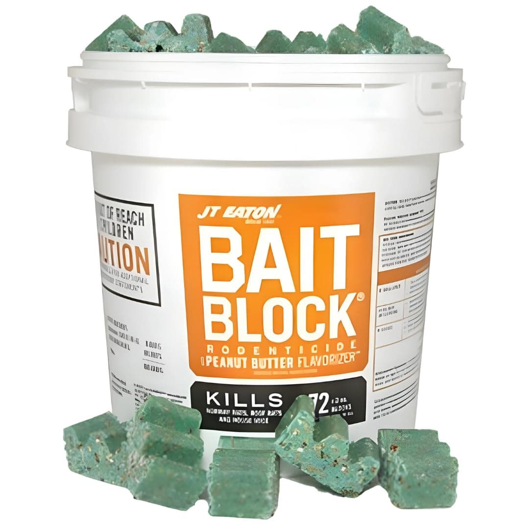 JT Eaton Bait Block Rodenticide Anticoagulant Bait, Pail of 144, 1oz. Blocks, Rat and Rodent Poison