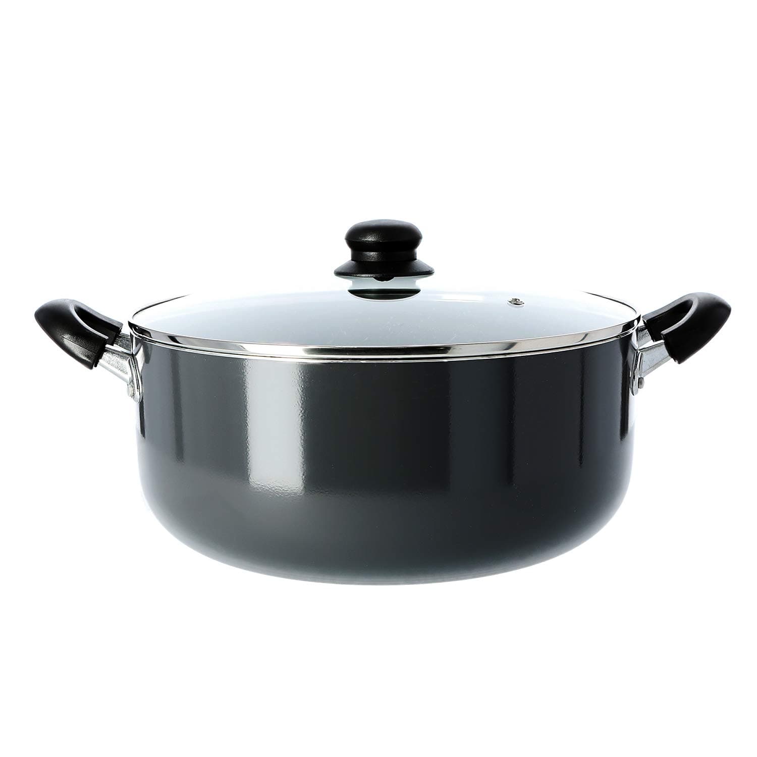 Delcasa DC1572 24cm Non-Stick Casserole Stock Pot With Glass Lid Aluminium Cookware Pan Induction Safe Saucepan With Durable Non-Stick Granite Coating Stock Pot With Glass Lid, Multi-Colour