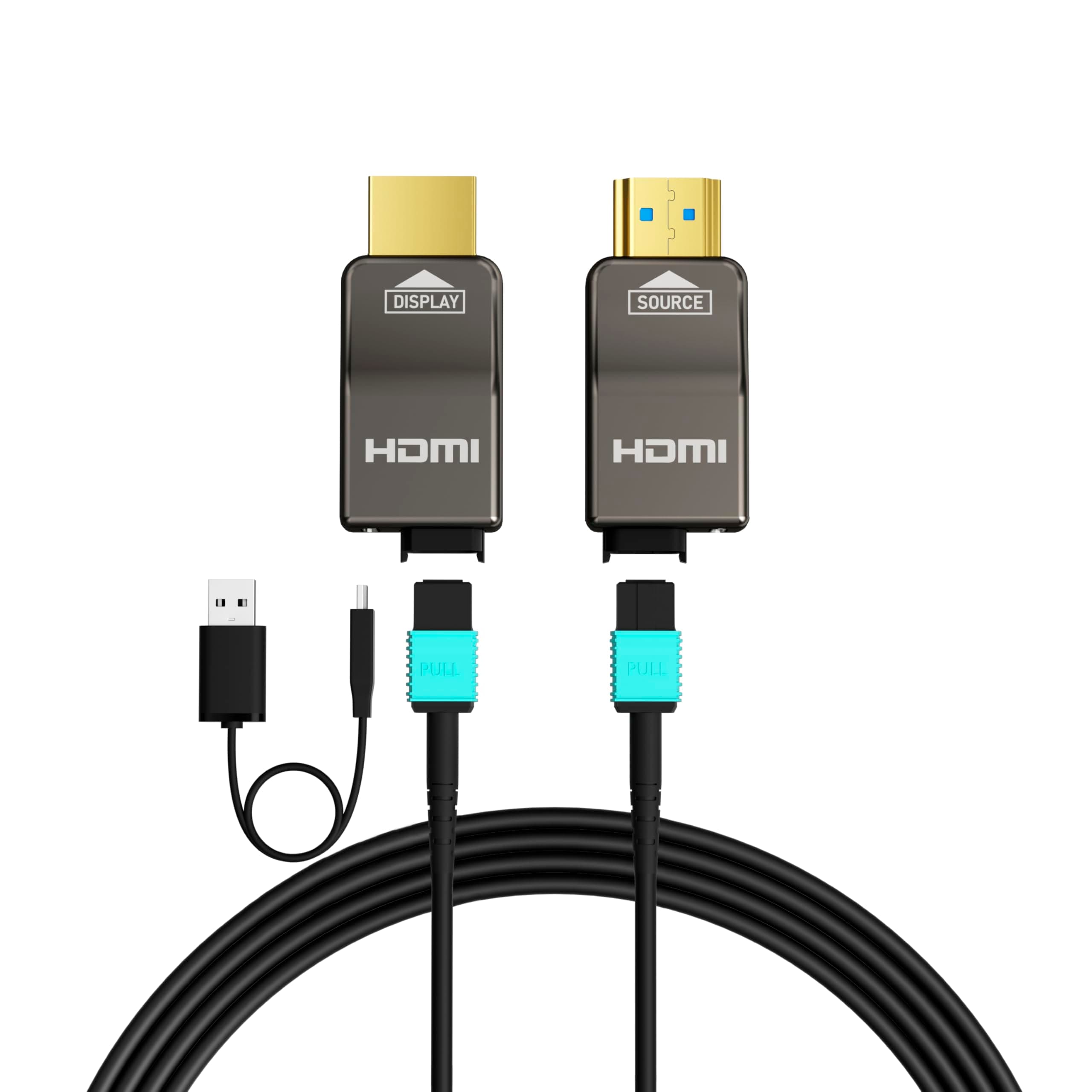 8K Detachable Pure Fiber Optical Armored HDMI 2.1 Cable 33FT, Ultra High Speed 48Gbps, Support 8K@60Hz 4K@120Hz, Dynamic HDR, eARC, Compatible with PS5/Xbox/HDTV/Blu-ray/Monitor/Projector