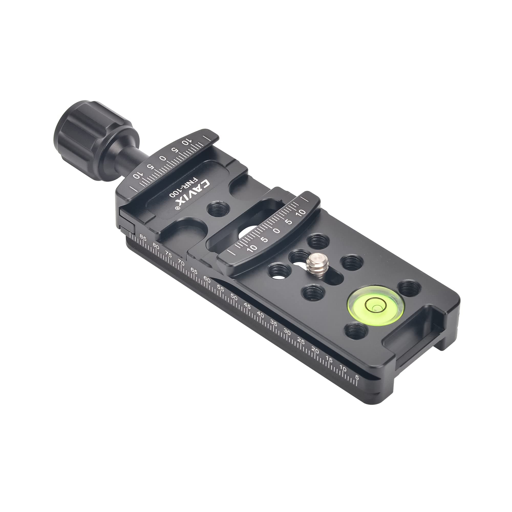 CAVIX 100mm Camera Rail Nodal Slide Metal Quick Release Clamp w 1/4" Screw for Panoramic Close-up Photography Compatible w Arca Swiss RRS Quick Release Plate for DSLR Tripod Monopod Ball Head FNR-100