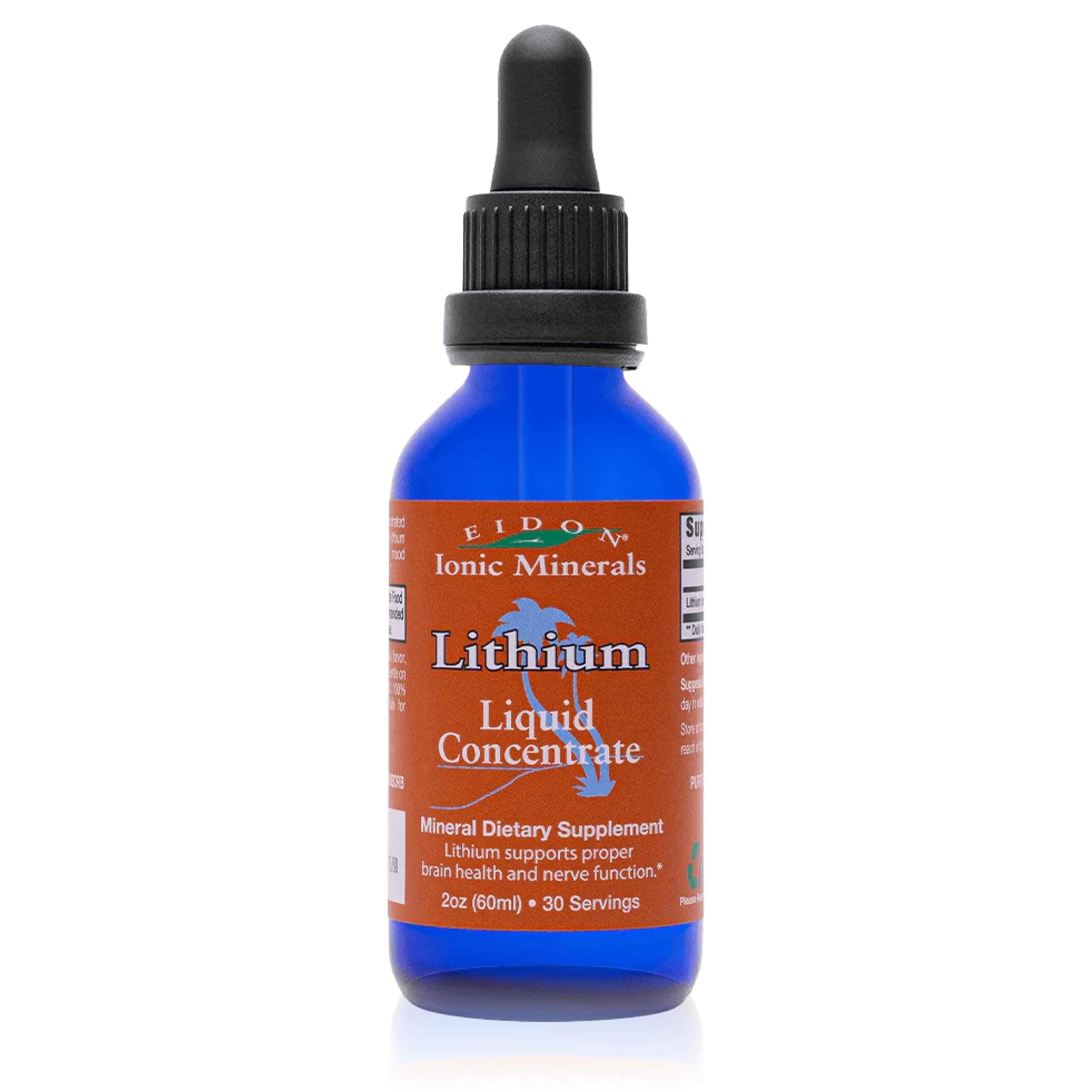 Liquid Lithium - Lithium Chloride Concentrate Supplement for Men & Women, Drops for Water, Supports Healthy Brain Function, Assists in Vitamin B12 and Folate Transport - 2 oz