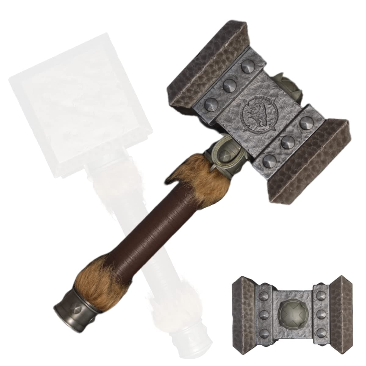 Shaman Priest Sal's Hammer, Cosplay Anime Game Ogrim Doomhammer/Backstabber - 56cm/22.05" Length, 9kg/19.84lb (Collector's Edition, Hand-Polished Metal Craftsmanship)