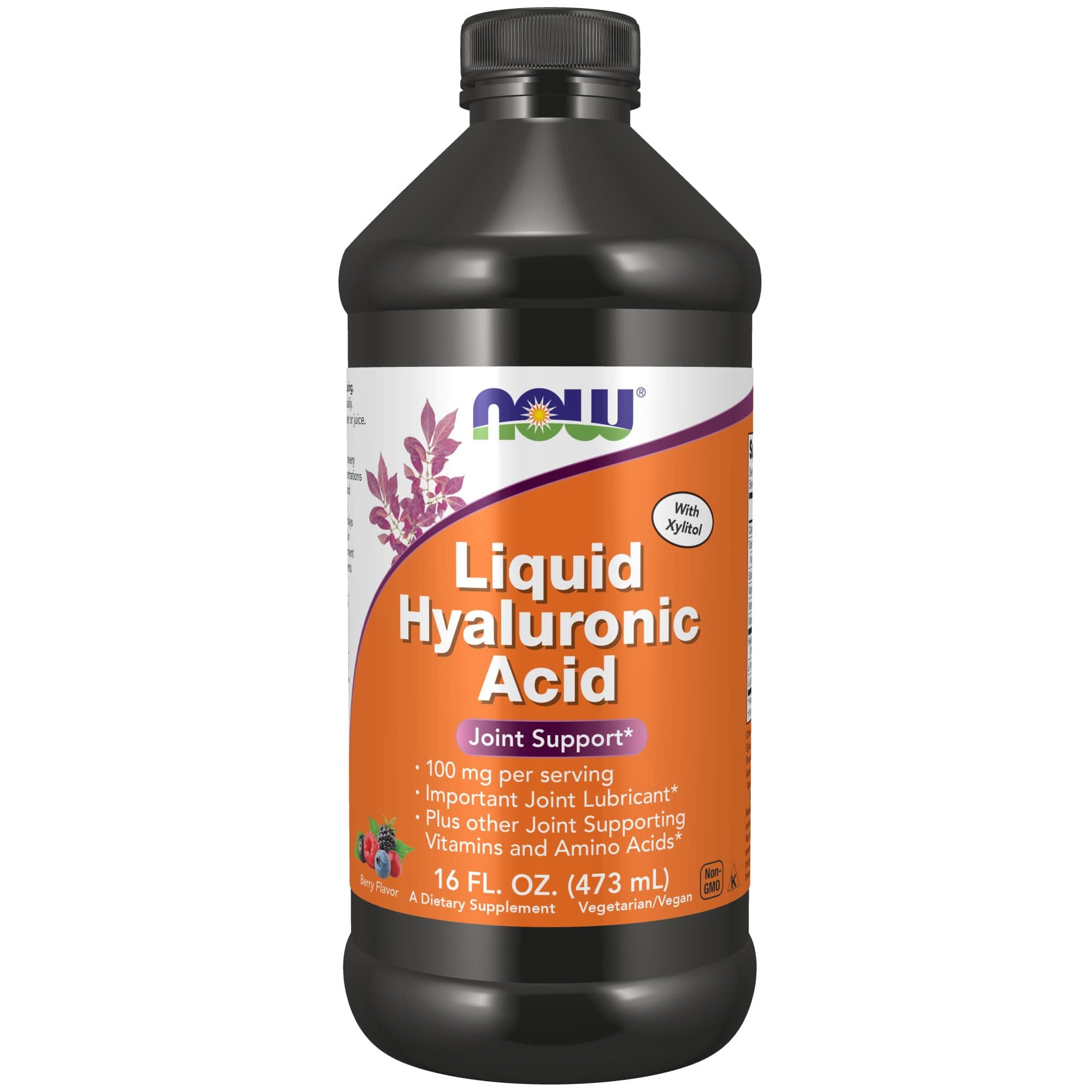 NOW Foods Supplements, Liquid Hyaluronic Acid, Delicious Berry Flavor, 100 mg Per Serving, 16-Ounce