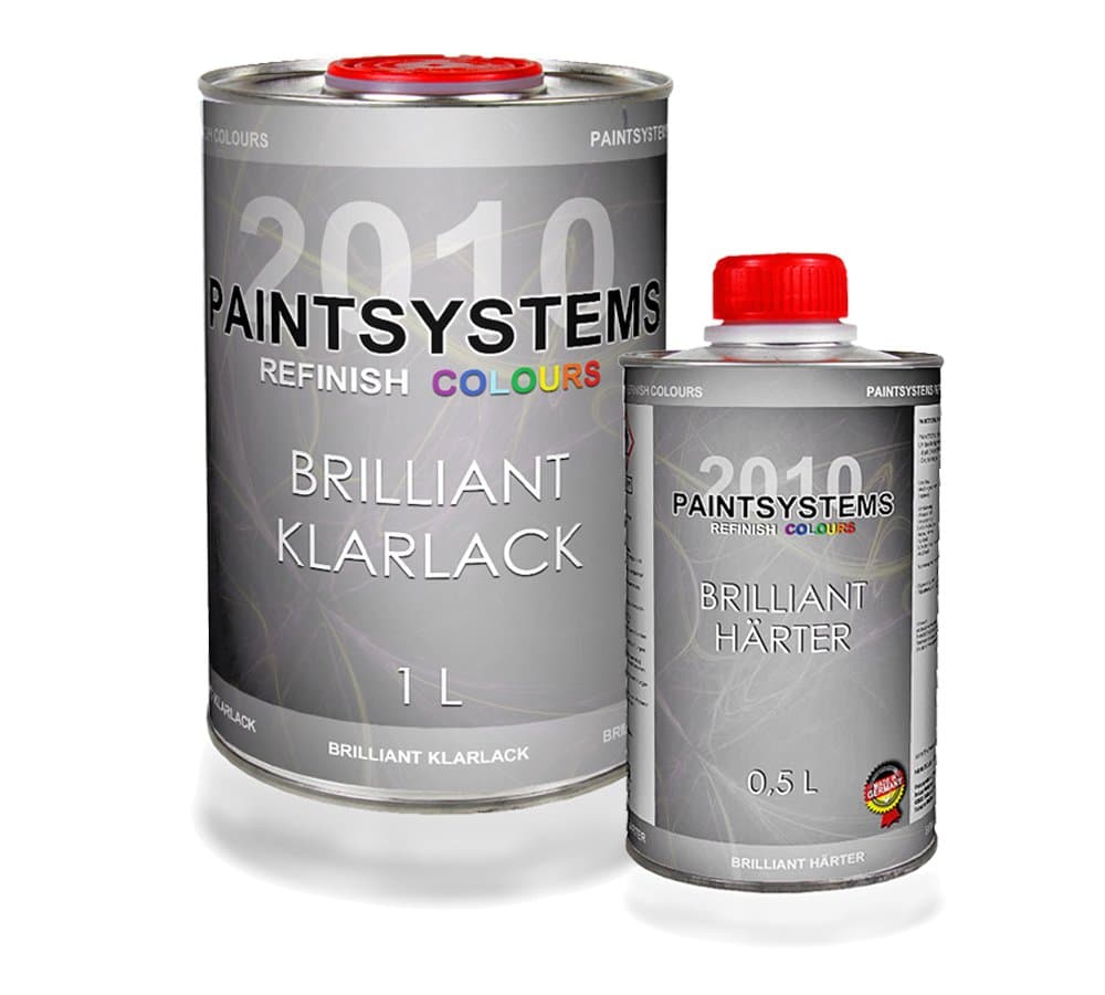 2K Brilliant topcoat set, 1.5 L clearcoat and hardener, 1 L and 0.5 L