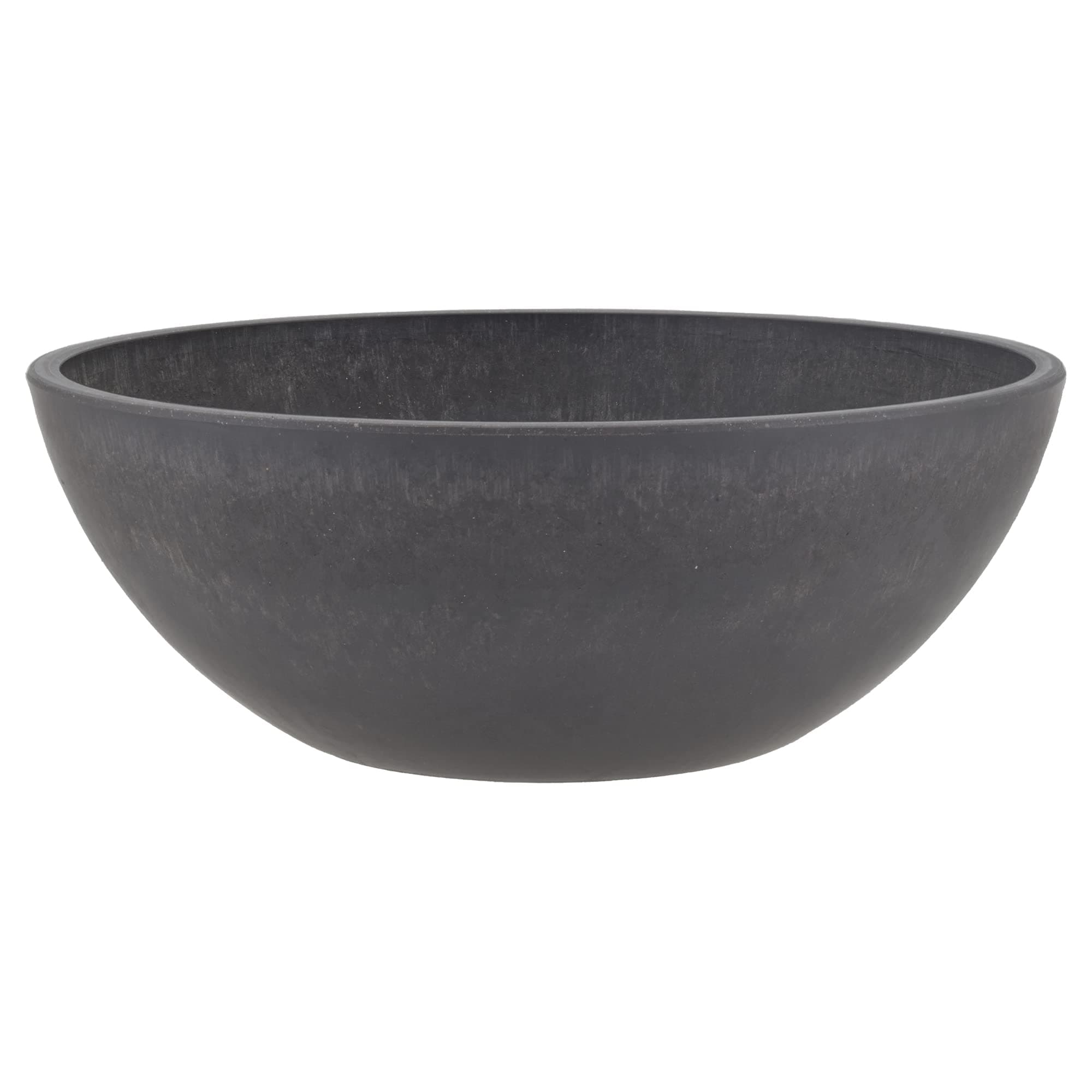 PSW Pot M30DC Collection Shallow Garden Bowl Low Planter for Succulents, Bonsai, Fairy Gardens, Herbs, 12-inch, Dark Charcoal