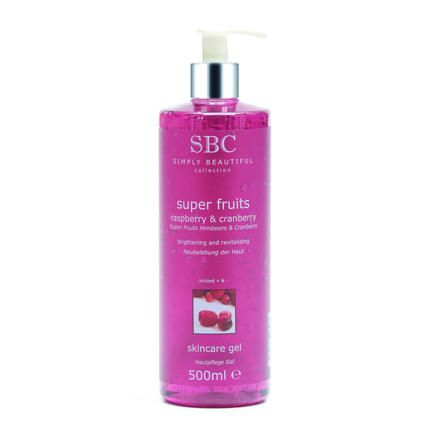 SBC GELS Super Fruits Raspberry and Cranberry Skincare Gel, 500 ml