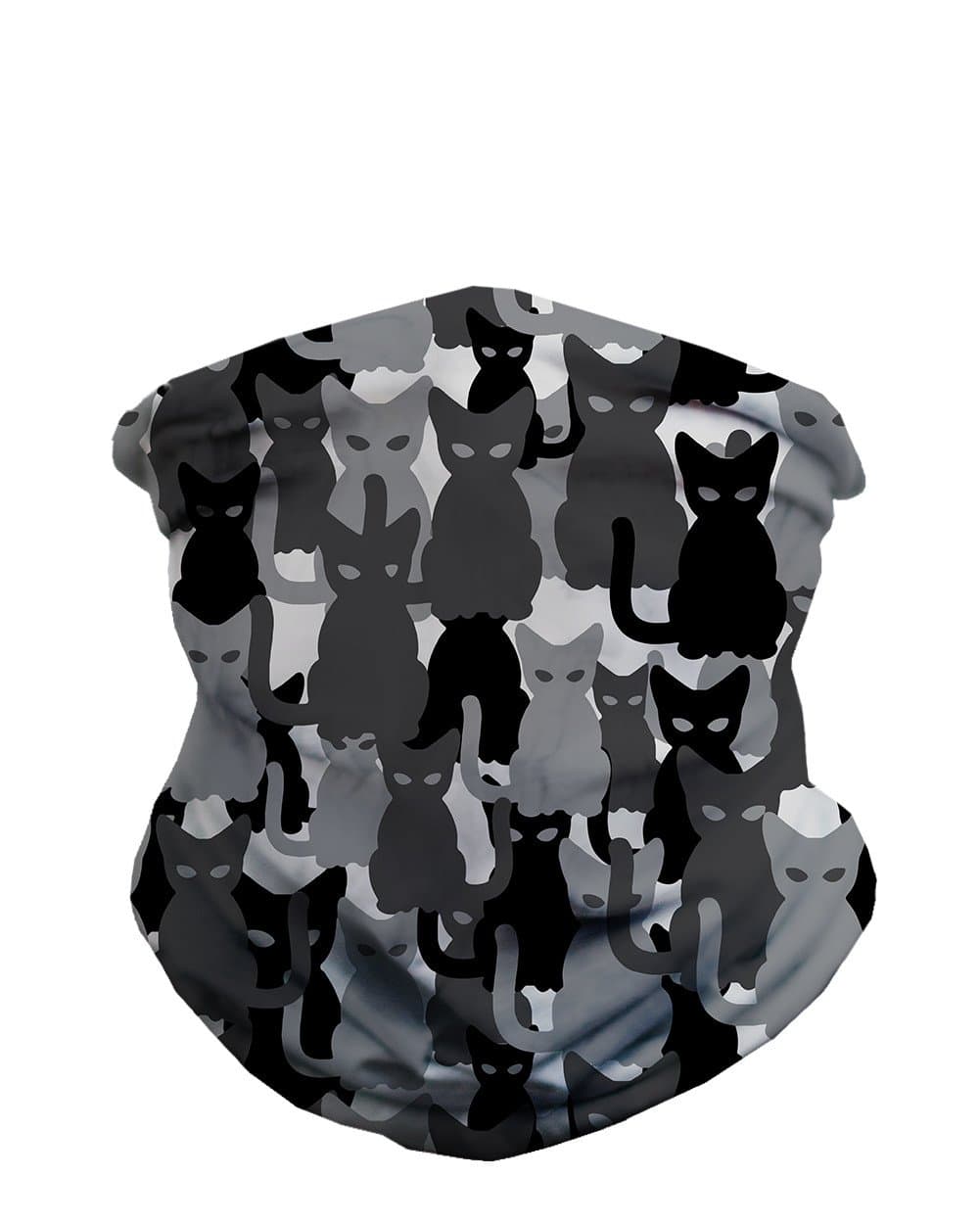 INTO THE AM Black Camo Cats Seamless Mask Bandana