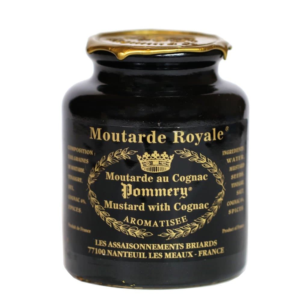 Royal Mustard Pommery Mustard with Cognac in Pottery Crock, 8.8 oz