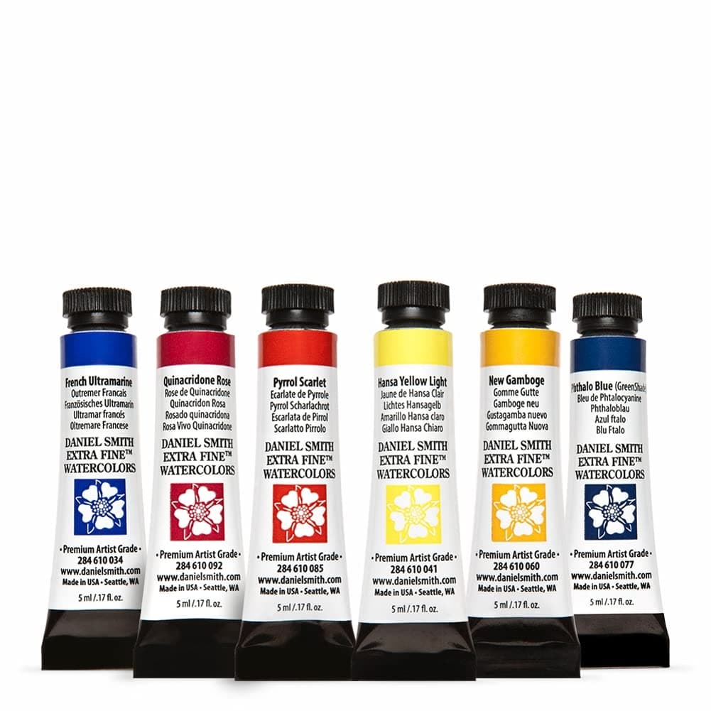 ダニエルスミス(Daniel Smith) 透明水彩絵具 エキストラファイン エッセンシャルイントロダクトリー 6色セット 5ml(2号) 285610005