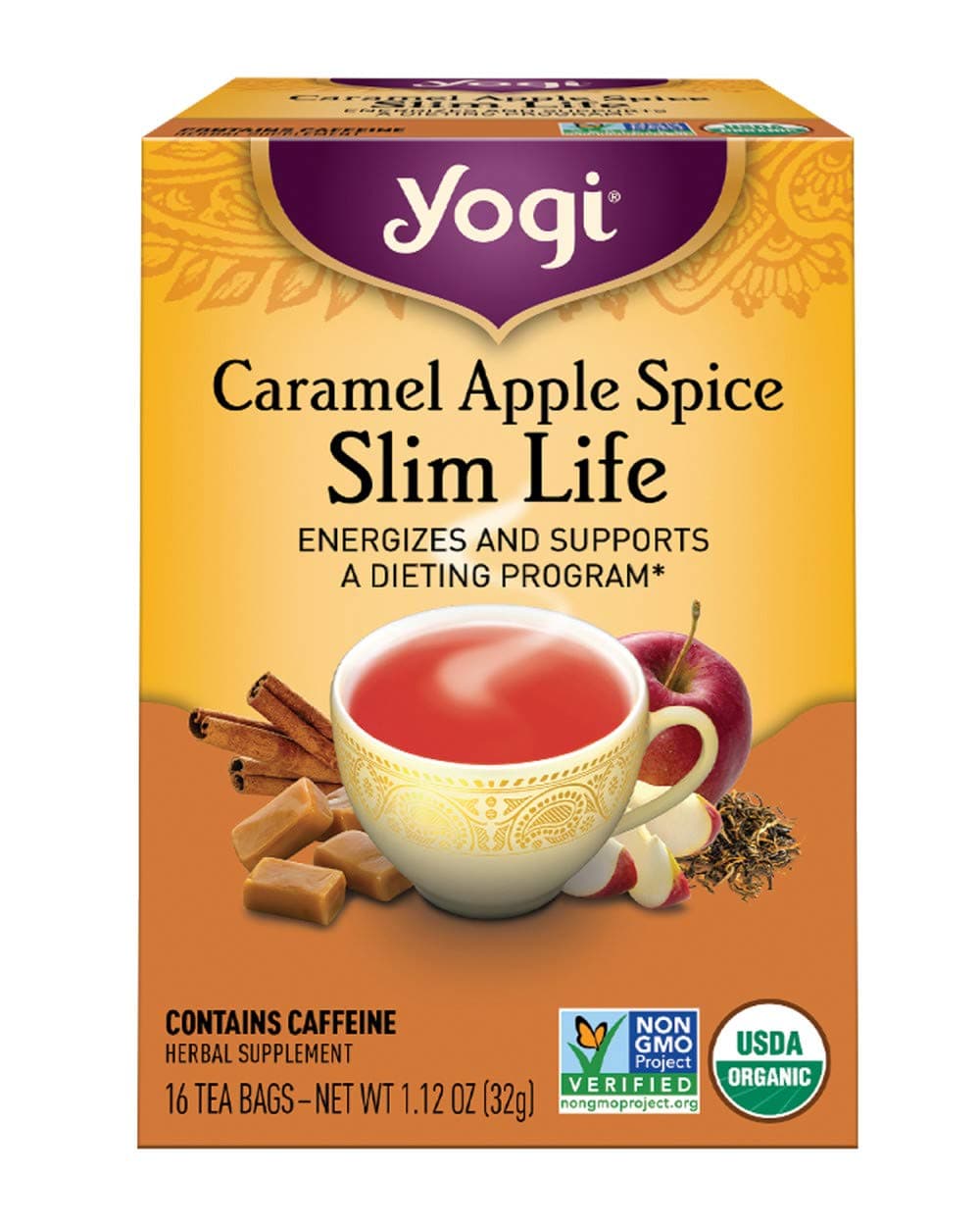 Yogi Tea, Caramel Apple Spice Slim Life, 16 Count