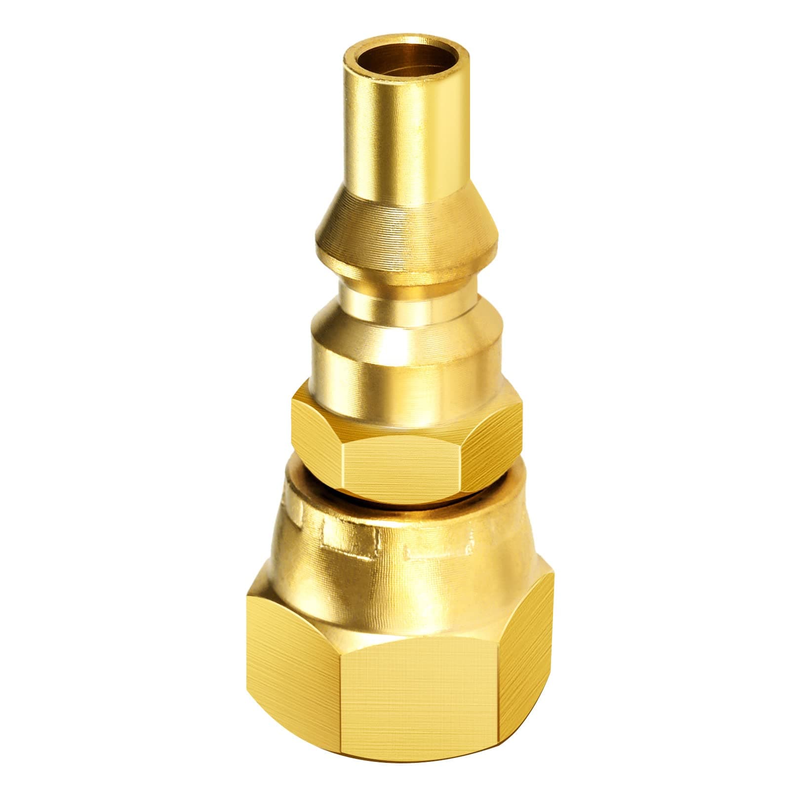 Aupoko 1/4'' RV Propane Quick Connect Fittings, 1/4" Quick Connect Plug x 3/8" Female Flare for Connecting Low Pressure Gas Appliance Heater Grill Fire Pit and RV Quick Connect