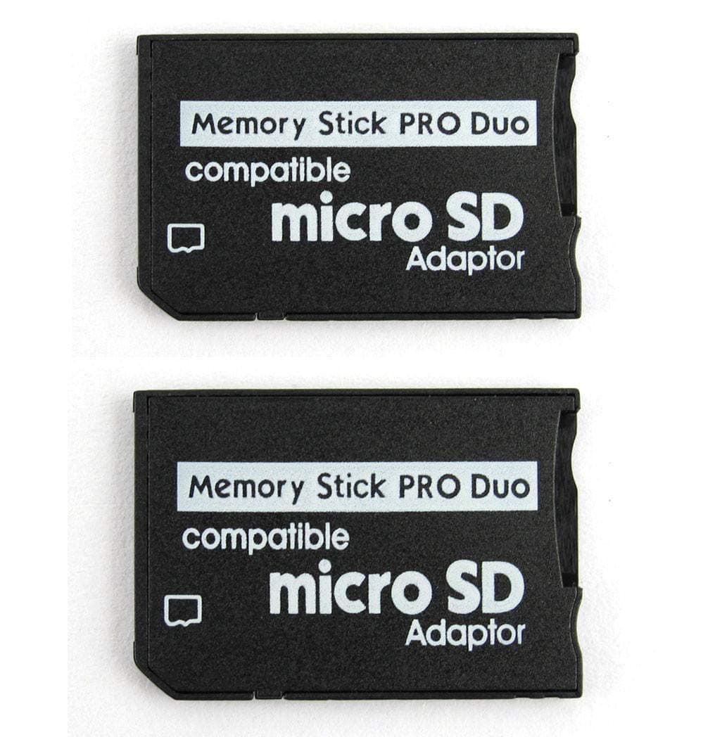 VizGiz 2 Pack Micro SD to Memory Stick Pro Duo Adapter Compatible MicroSD TF Converter Micro SDHC to MS PRO Duo Memory Stick Reader for Sony PSP 1000 2000 3000 Series Digital Camera and Others