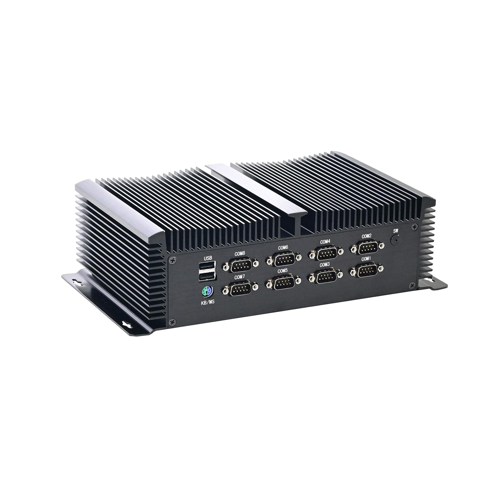 HUNSN Fanless Industrial Computer, IPC, Mini PC, Windows 11 / Linux Ubuntu, I7 1255U, IM11, 8 x COM, PS/2, 4 x USB3.0, 4 x USB2.0, GPIO, 3 x LAN, 2 x HDMI, DP, 16G RAM 512G SSD