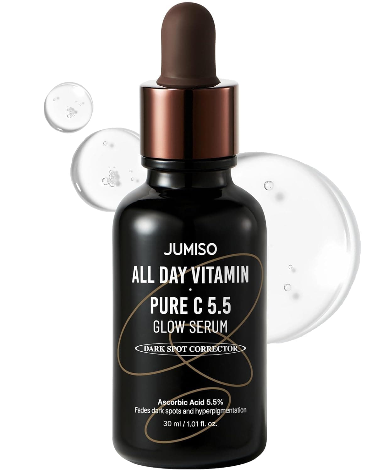 JUMISO All Day Vitamin Pure C 5.5 Glow Serum | L-ascorbic acid, Ferulic Acid, Tocopherol, Alpha Arbutin, Pure Vitamin C serum for Dark Spots, dullness, Fine lines | fragrance-free, parabens-free |