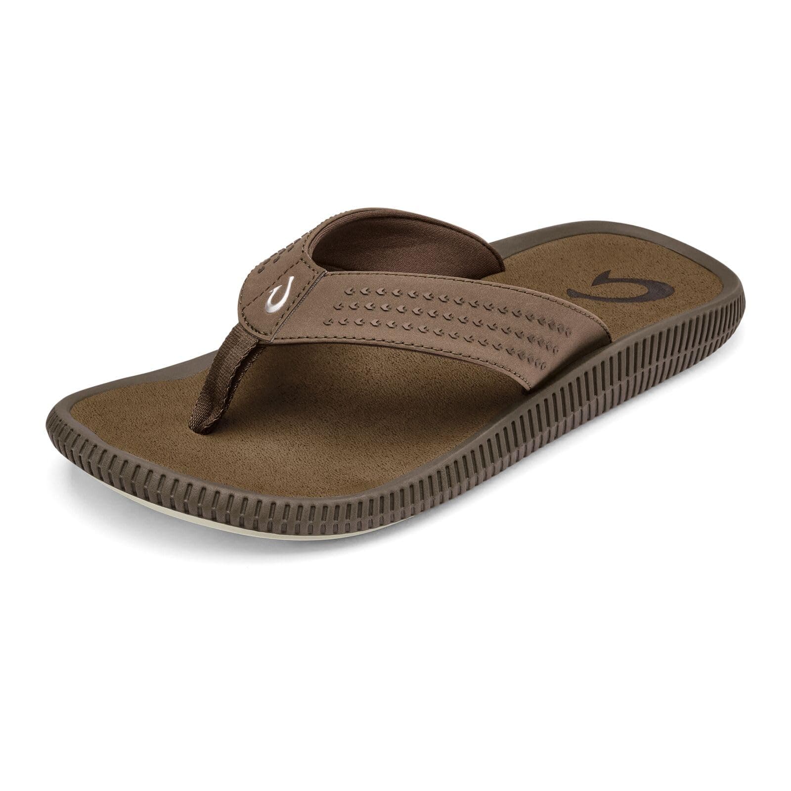 OLUKAI Ulele Men's Beach Sandals, Quick-Dry Flip-Flop Slides, Water Resistant Suede Lining & Wet Grip Soles, Soft Comfort Fit & Arch Support