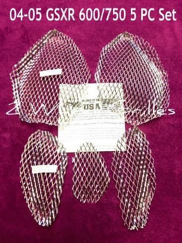 2004-2005 Suzuki GSXR 600 750 Chrome Fairing Grills Screens Vents Mesh