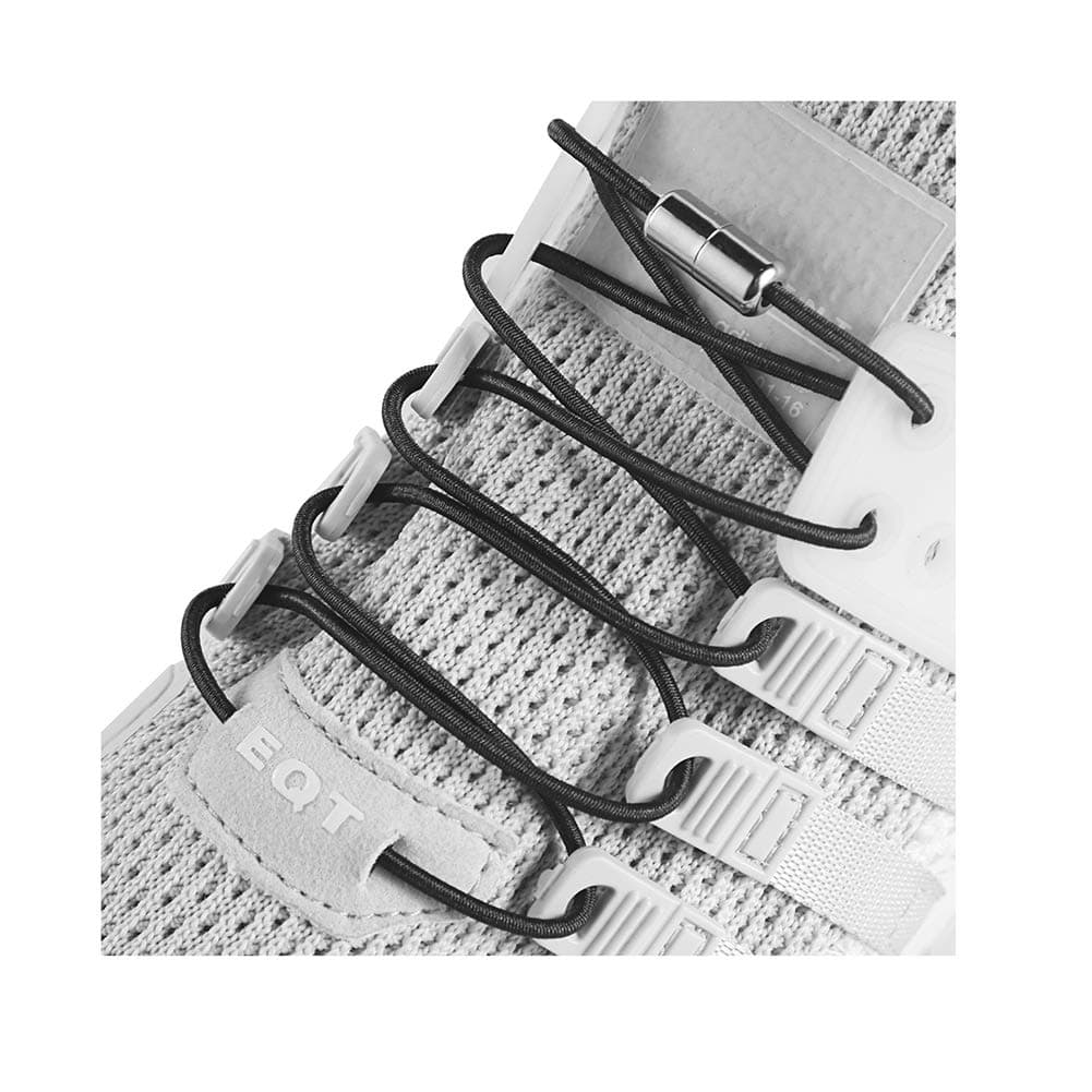 2 Pairs No Tie Elastic Shoelaces fit Adults and Kids,Shoelaces Replacement No Tie,Shoelaces for Sneaker No Tie, Black, Round