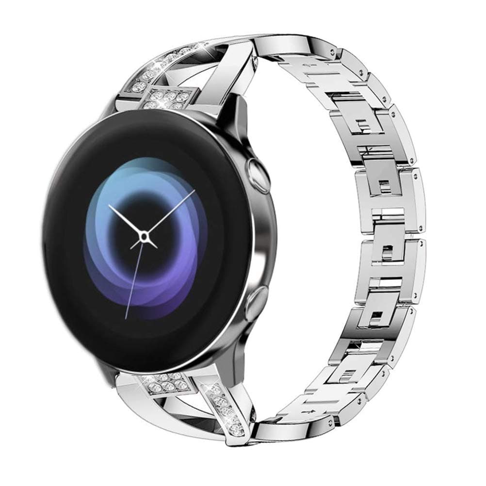 YOFUNTLE Compatible for Samsung Galaxy Watch Active 2(40mm/44mm) Band,Women 20mm Stainless Steel Jewelry Bracelet Strap Replacement Wristband for Samsung Galaxy Watch Active/Galaxy Watch 42mm