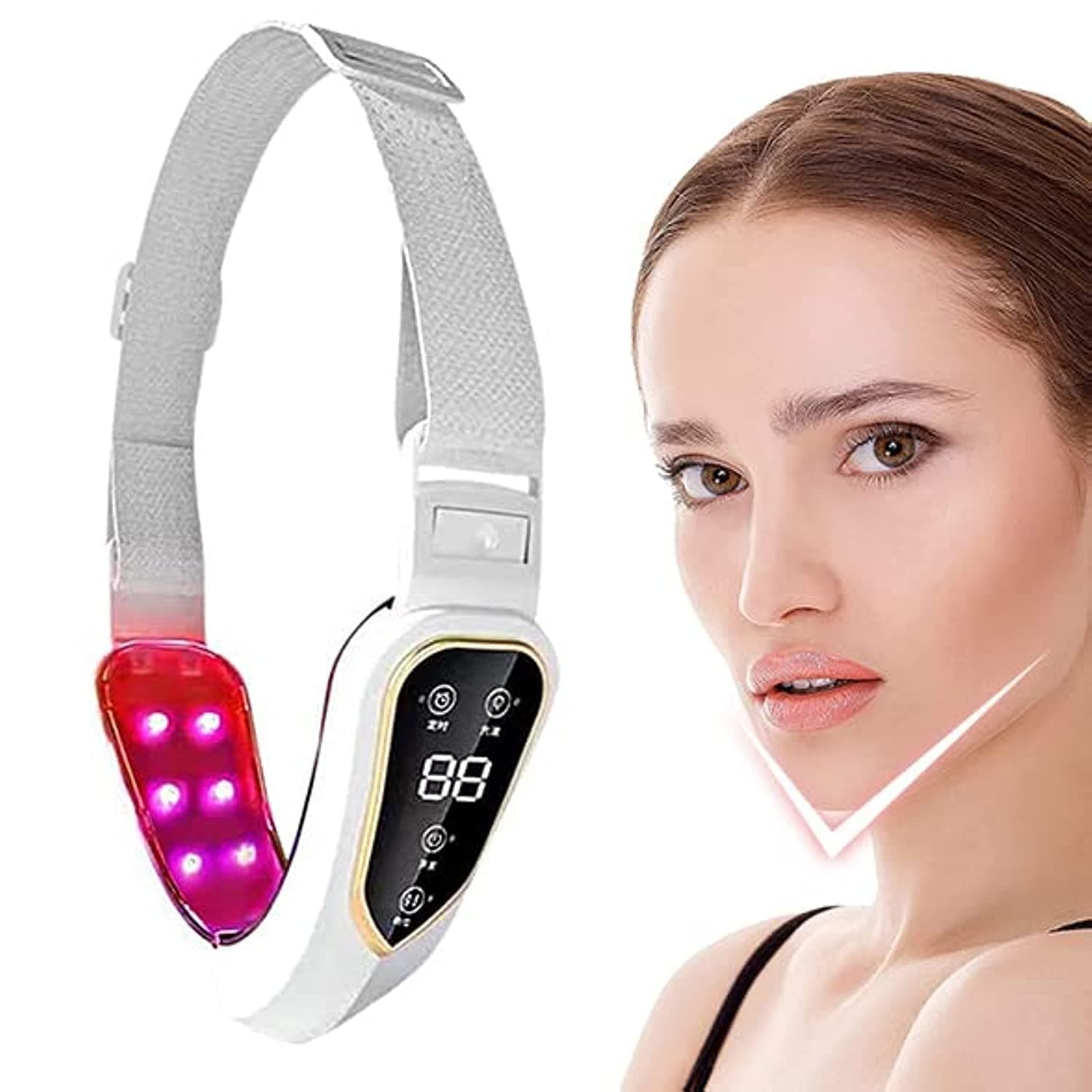 V Face Machine, Intelligent V Face Shaping Massager, LED Photon Therapy V-face Facial Lifting (White)