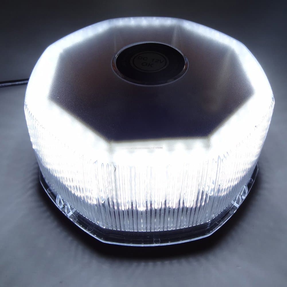 240 LED Emergency Warning Strobe Lights Bar for Truck Vehicle Roof Top Beacon Hazard with 7 Flashing Modes-White