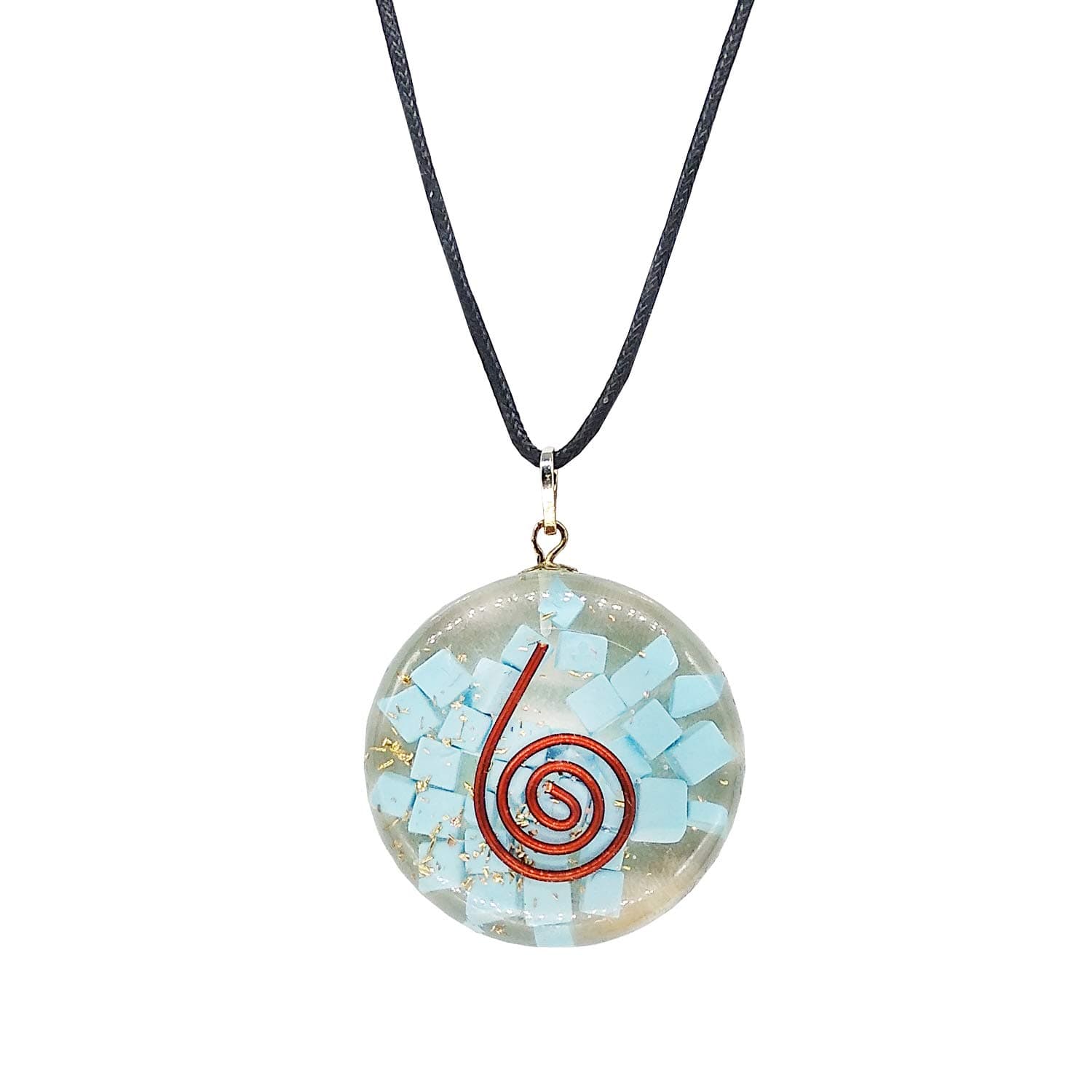 Mystic Banana Natural Energized Healing 7 Chakra Orgonite Crystal Stone Orgone Crystal Pendant for EMF Radiation Protection Body Purification (Multicolour)