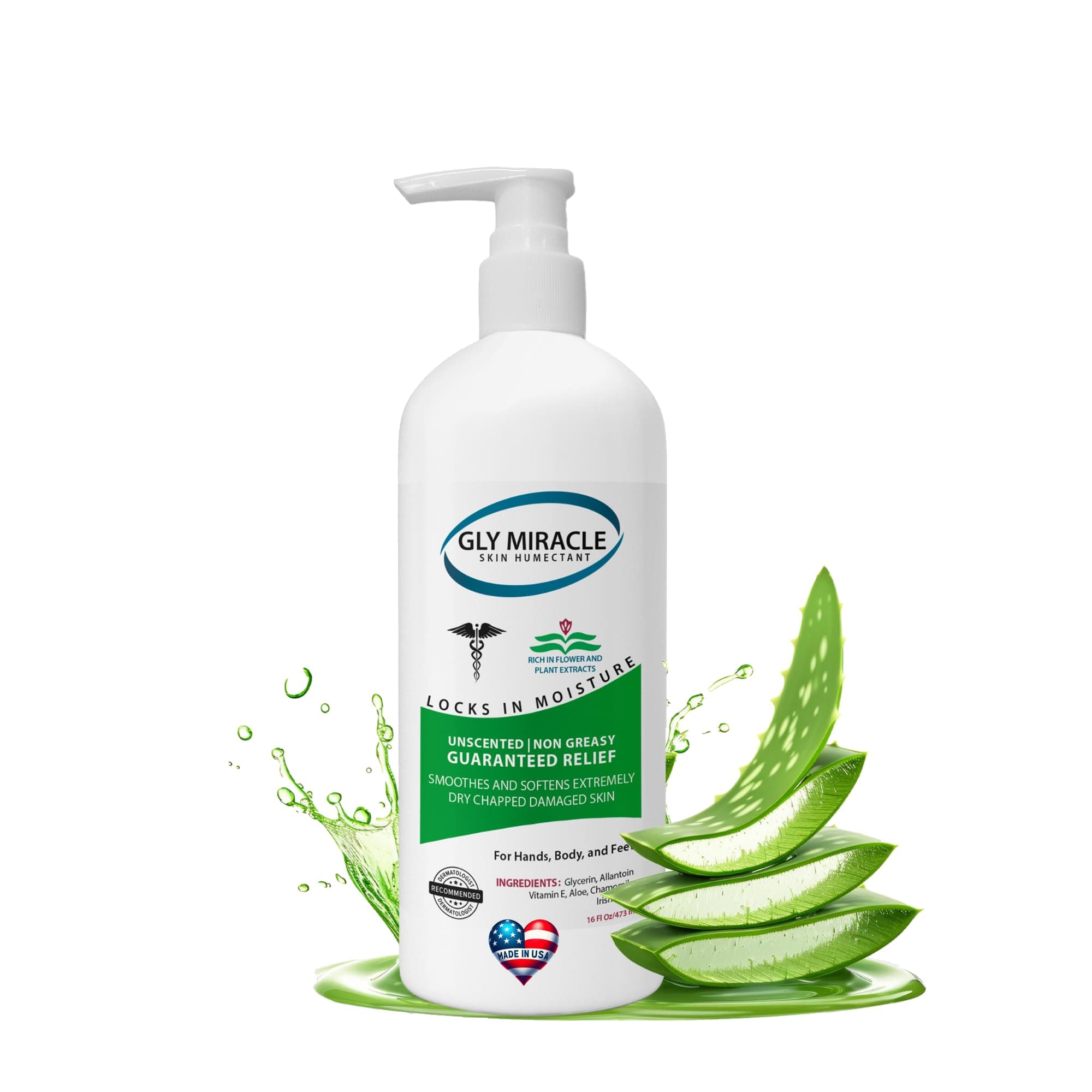 Fragrance-Free Non-Greasy Body Lotion, 16 oz High-Glycerin Moisturizer for Sensitive, Extremely Dry Skin, Hands, Feet & Body