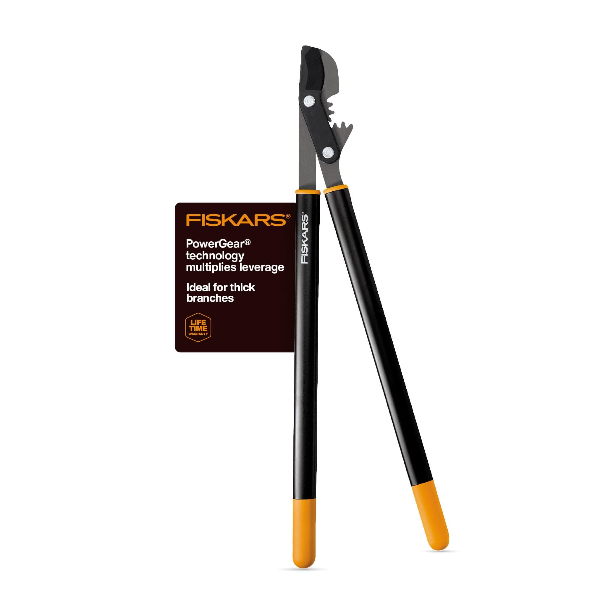 Fiskars 32" PowerGear Bypass Loppers, Patented Mechanism Multiplies Force to Reduce Strain, Heavy-Duty Precision-Ground Steel Blade for Living Growth, Trims Tree Branches up to 2" Diameter