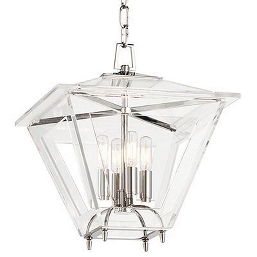 Hudson Valley Lighting andover 4-Light Chandelier - Polished Nickel Finish with Clear Acrylic Shade