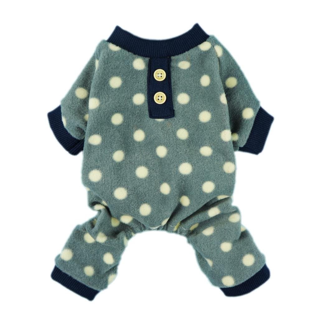 Fitwarm Cozy Fleece Adorable Polka Dot Pet Dog Pajamas Clothes - Grey