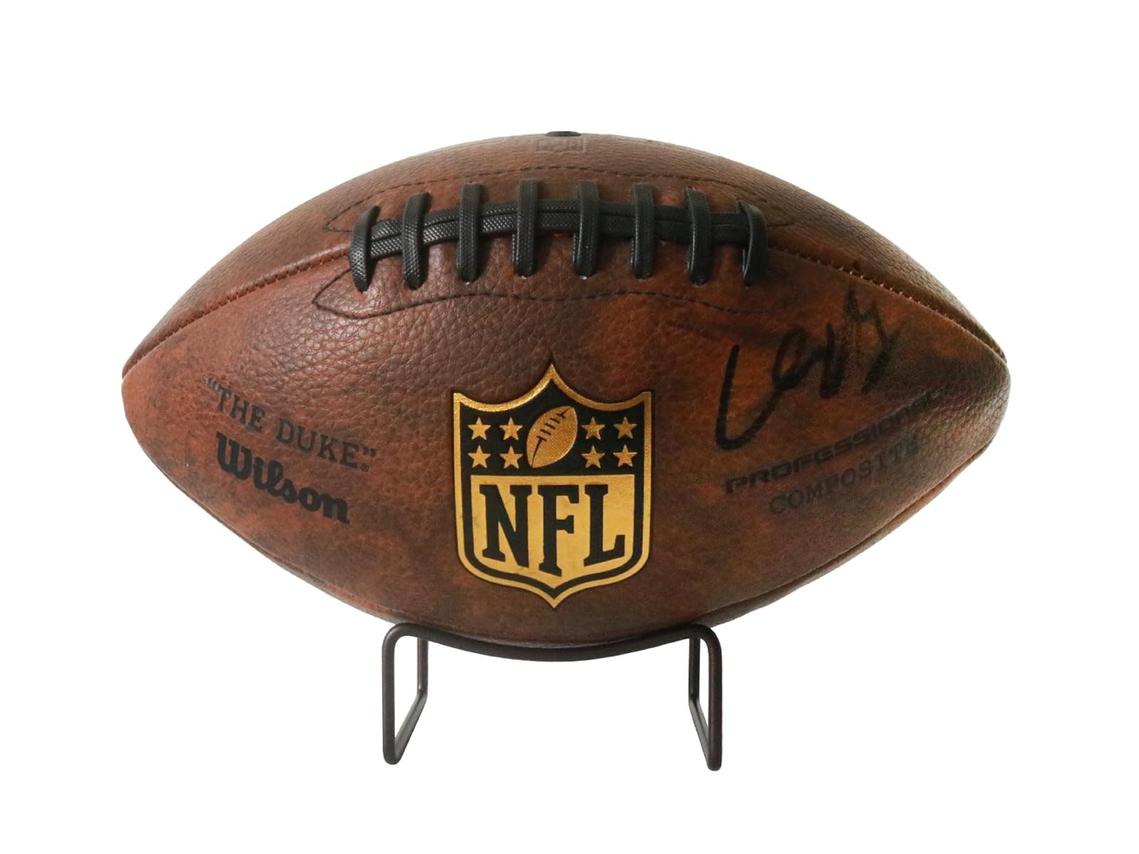 HillSpring Metal Football Display Stand, Base Holder for Basketball, Bowling, Soccer, Volleyball, Rugby and Other Autographed Balls
