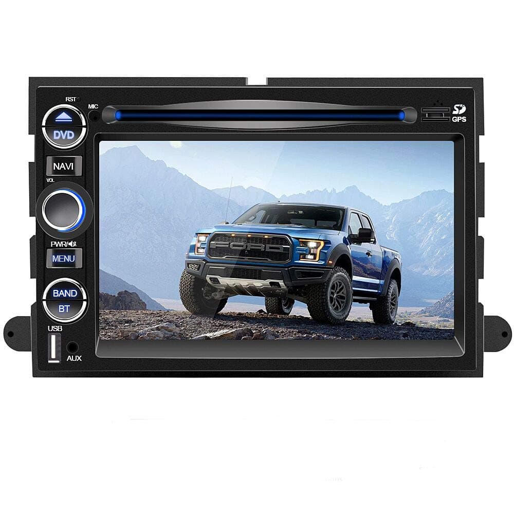 Car Radio Stereo,7 Inch Car Navigation Stereo for Ford, 2 Din DVD Player with Bluetooth,HD Touch Screen,FM Radio Mirror Link,Steering Wheel Control, CD, USB Stick and MicroSD Memory Card for F150