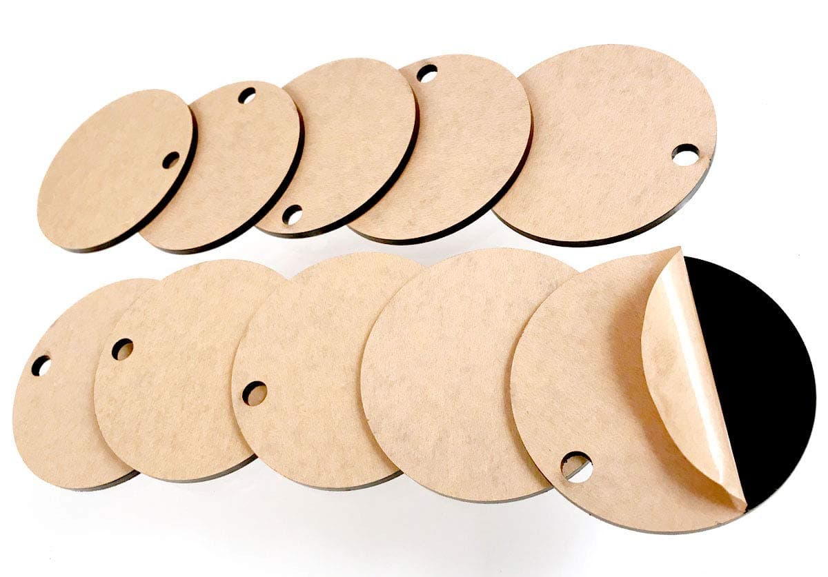 AcrylicBlank Set of 10 Pieces Matte Black Acrylic Keychain Blanks Circle Disc with Hole (3" Diameter, 1/8" Thick Matte Black)