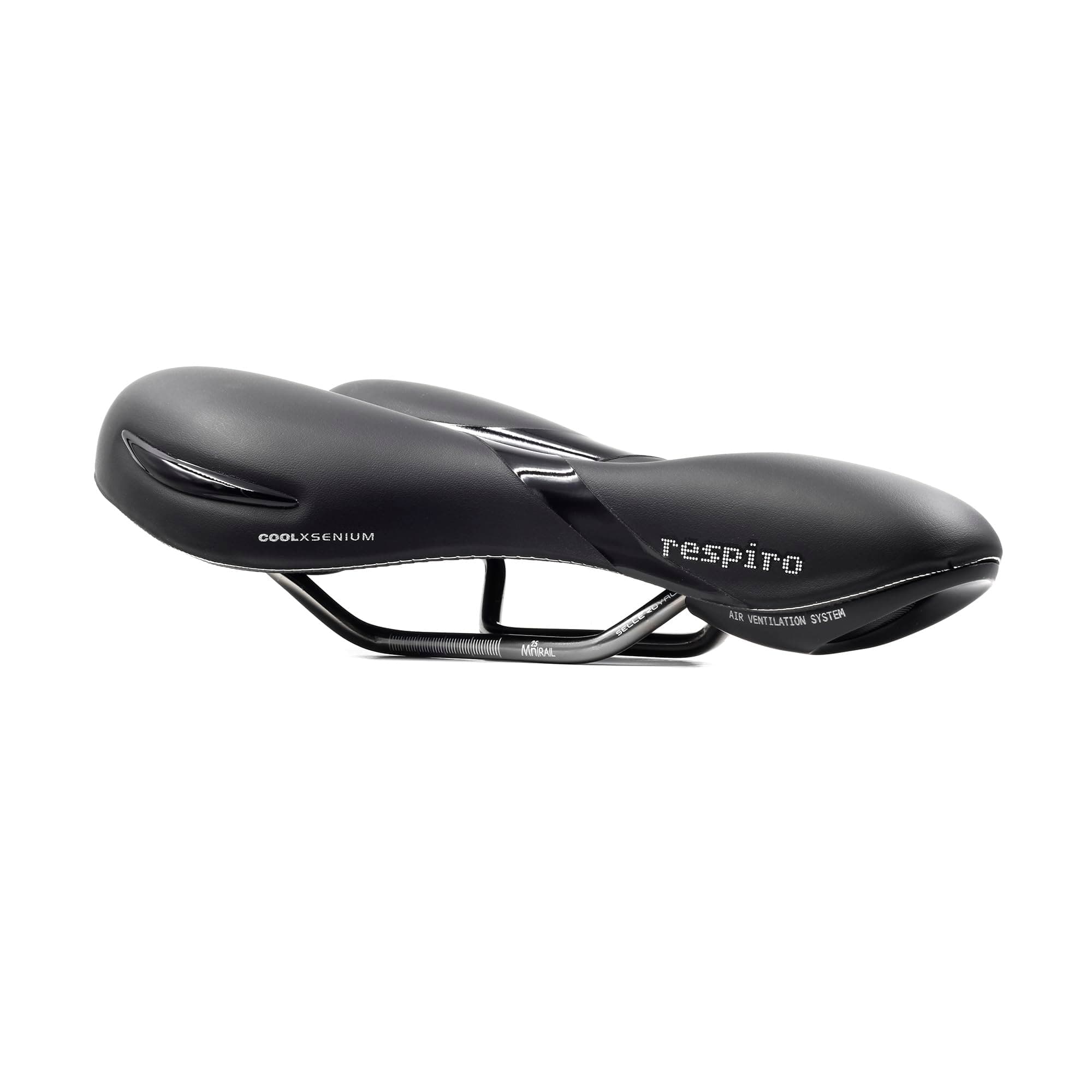 Respiro Moderate, Unisex Bike Seat with Ventilation Channel for Extra Comfort, Black, One Size