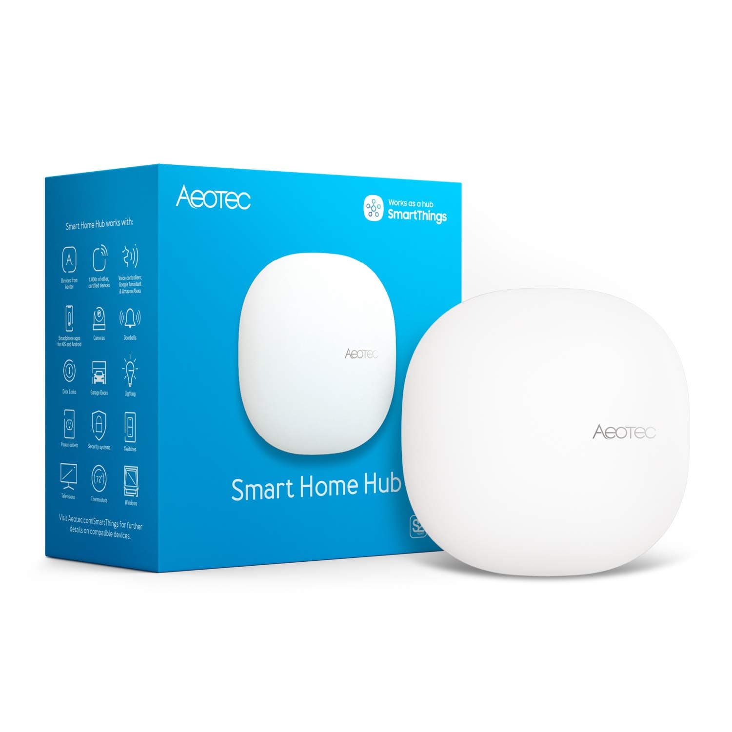 Aeotec Smart Home Hub, Works as a SmartThings Hub, Z-Wave Zigbee gateway, Compatible with Alexa, Google Assistant, WiFi