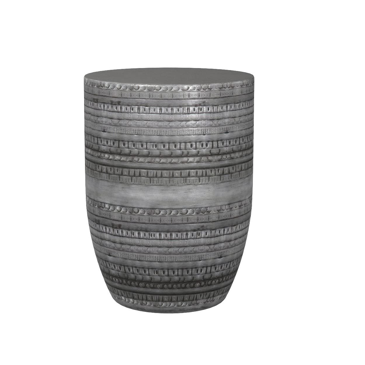 SIMPLIHOMEJohnsen Boho 15 Inch Wide Metal Large Accent Side Table in Antique Silver, Fully Assembled, For the Living Room and Bedroom