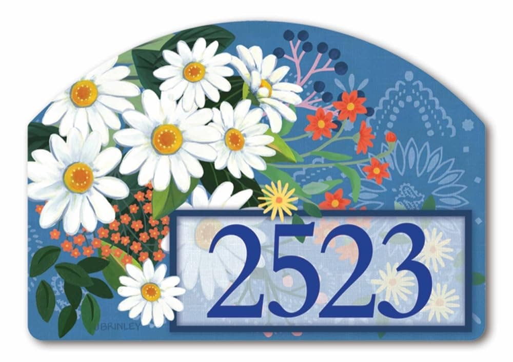 Studio M Decorative Blue, White, Yellow 14 x 10 Inch Vinyl Easy Change, Garden Lawn Yard DeSign Magnet, Bandana Daisies