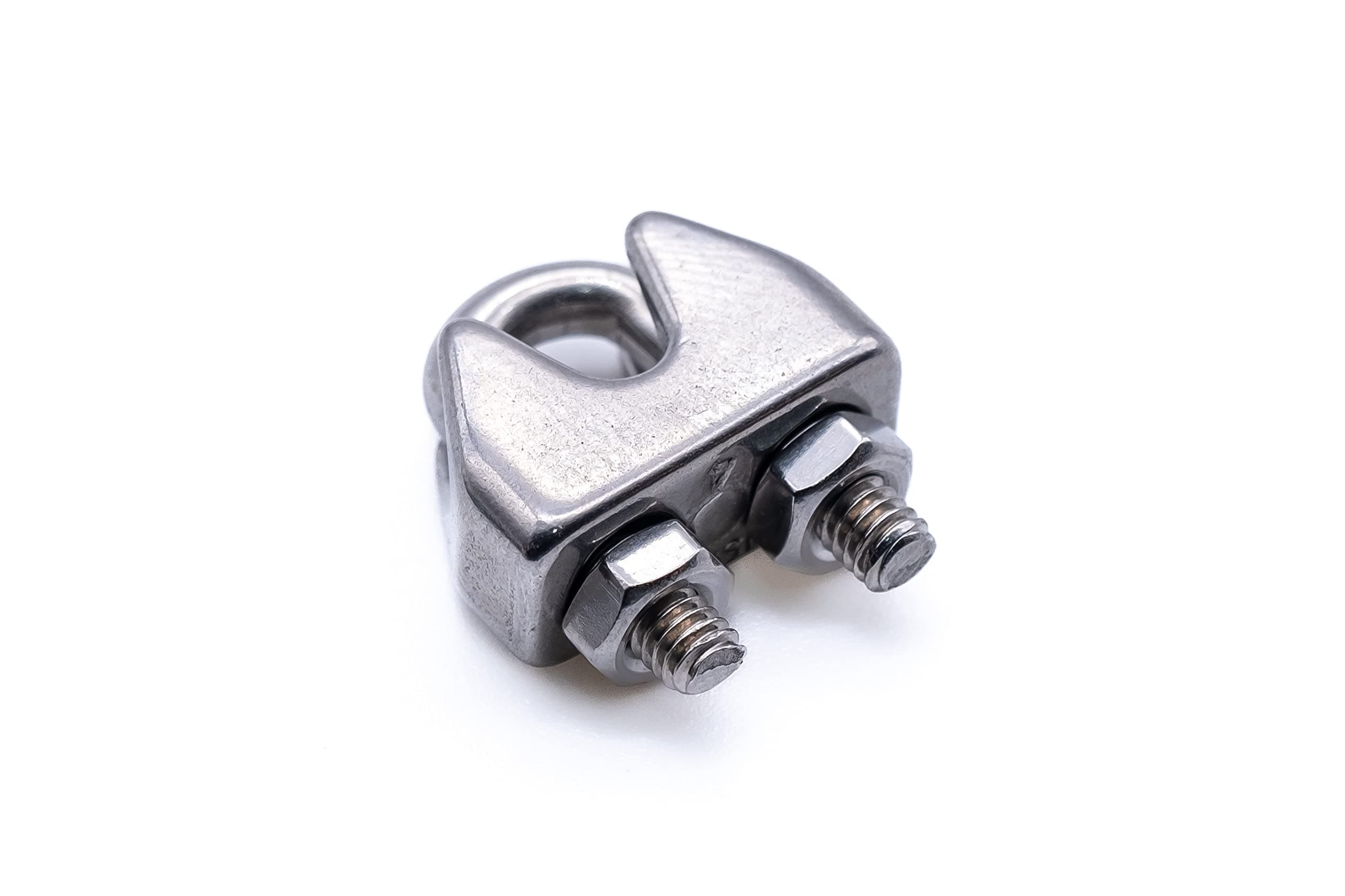 Stainless steel wire rope clamp grip bulldog clip marine grade A4 316 (2mm - 10pcs)