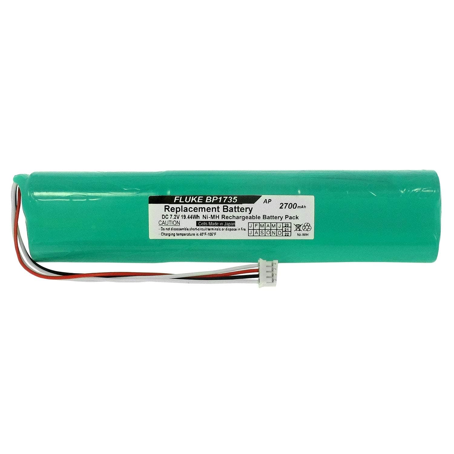 Artisan Power Replacement Battery for Fluke BP1735 | NiMH Rechargeable Battery | 7.2 Volt | 2700 mAh | 8% High Capacity | Made in Japan Cells | Replace Battery Fluke BP1735 Biomedical Varta, 6 / VH2700