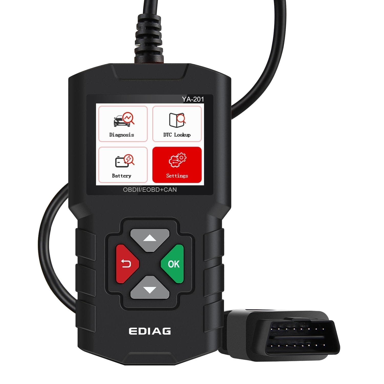 EDIAG YA201 OBD2 Scanner Mode 6 Mode 8 Live Data Graph Automotive Engine Fault Code Reader CAN Diagnostic Scan Tool EVAP Test O2 Sensor Full OBDII Function - Lifetime Free Update