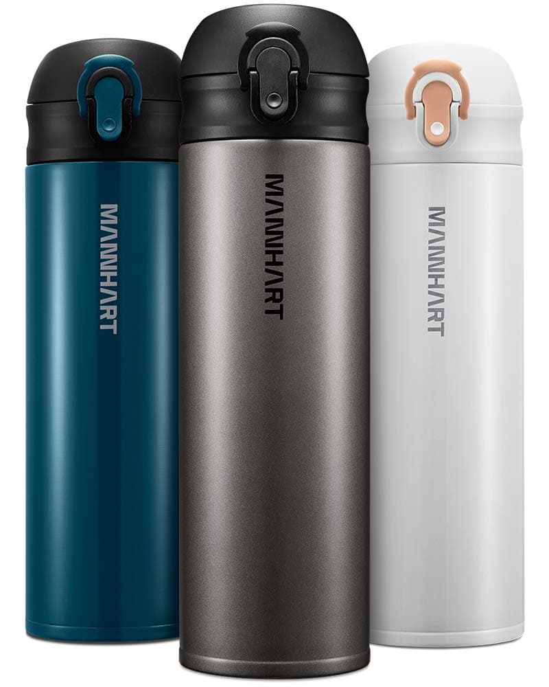 7.48oz (212g) Light Sipper, One Touch Easy Open 17 fl.oz Travel Mug, Super Light Weighted Portable Size Insulated Water Bottle, Hot 8H Cold 24H, Stainless Steel, BPA Free, B203 Gunmetal